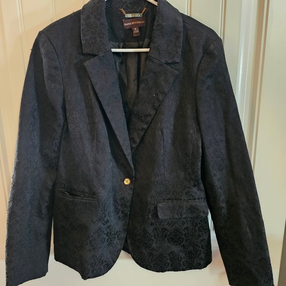 Dana Buchman Jackets & Blazers - Dana Buchman Black Floral Pattern Blazer